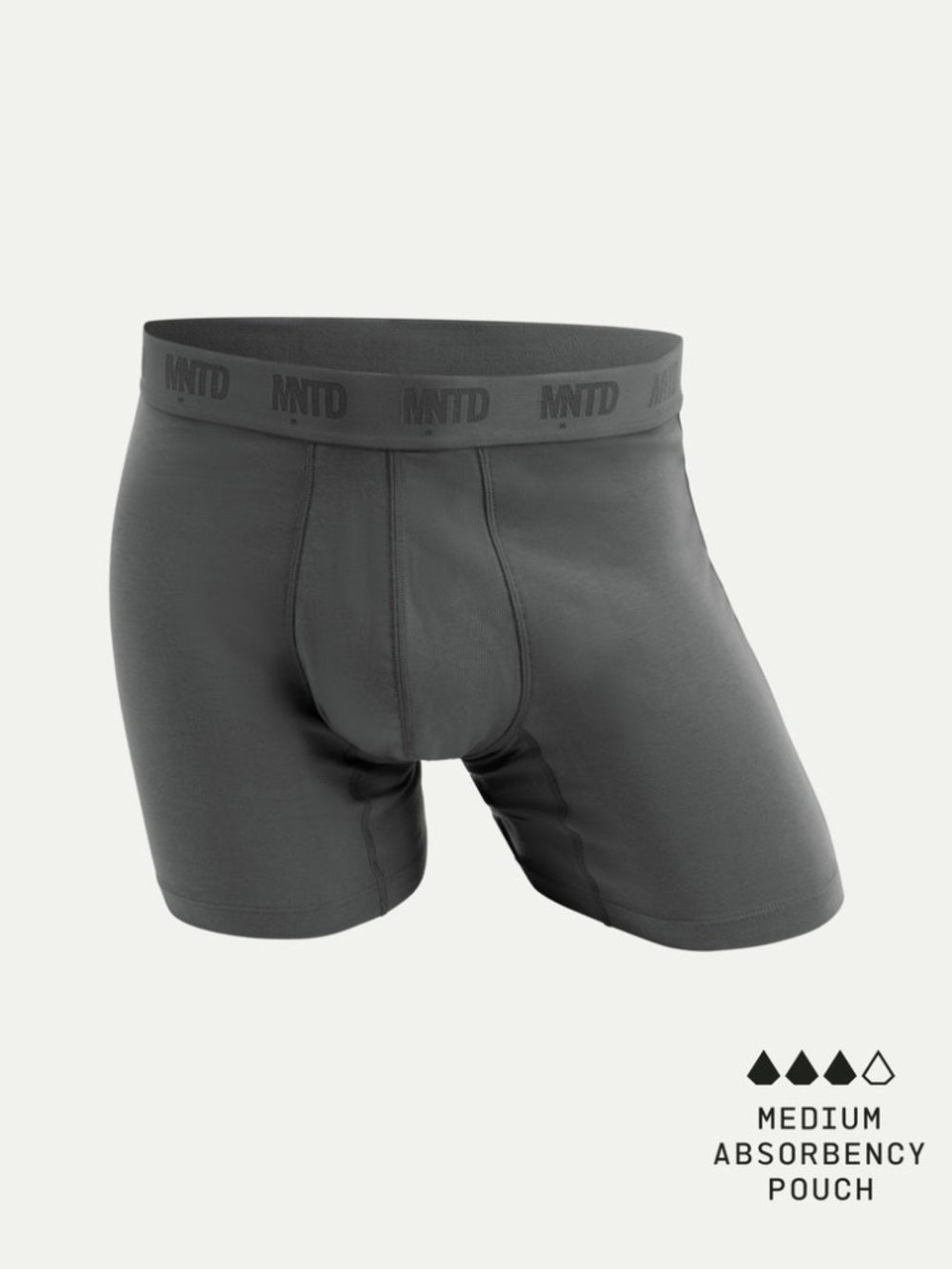 NWT‎ Knix MNTD Men's Buffer Cotton Boxer Brief 5"- small, pewter